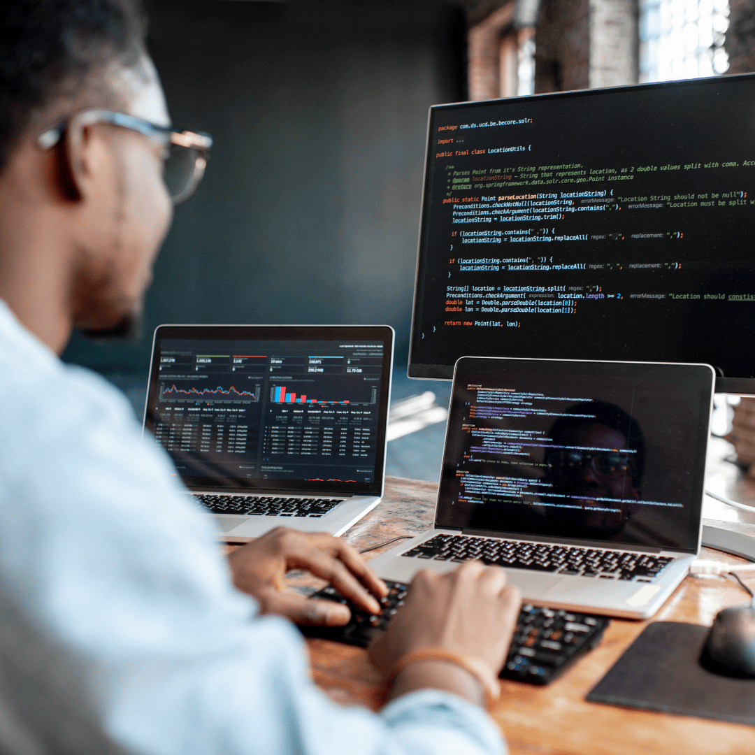 Business professionals using multiple devices with consistent email signatures